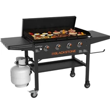 Outdoor Gas Griddle Grill 36 In Propane Cooking Station 4 Burner Hard Cover Cook