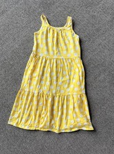 Old Navy Girls Yellow Floral Sleeveless Sundress XL 14-16 Knit Ruffle