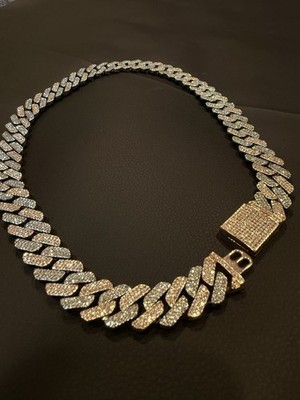 Miami Cuban Rose Gold and Silver Plated 24 Inch Moissanite Necklace