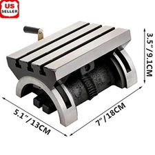 Tilting Milling Table 7x5 Heavy Duty Adjustable Angle Plate 0-90° Swivel T-Slots