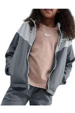 Nike Kids Girls Athletic Full Zip Track Jacket Smoke Gray
