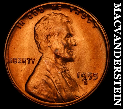 1955-S Lincoln Wheat Cent- Choice Gem Brilliant Uncirculated No Reserve #J3645