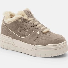 COACH WOMEN'S SOHO PLATFORM SNEAKER size 7.5 NEW w/box COLOR: Chalk/Grey Birch