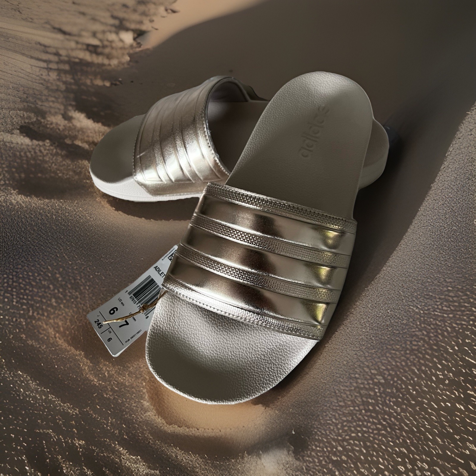 PANTOFOLA D’ORO Adidas Adilette Shower sandalo donna taglia 7 slide. Multicolore. Nuovo Con Etichette.