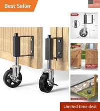 Heavy Duty 2 Pack Gate Wheels, Spring-Loaded and 360 Swivel, For Fences Yards