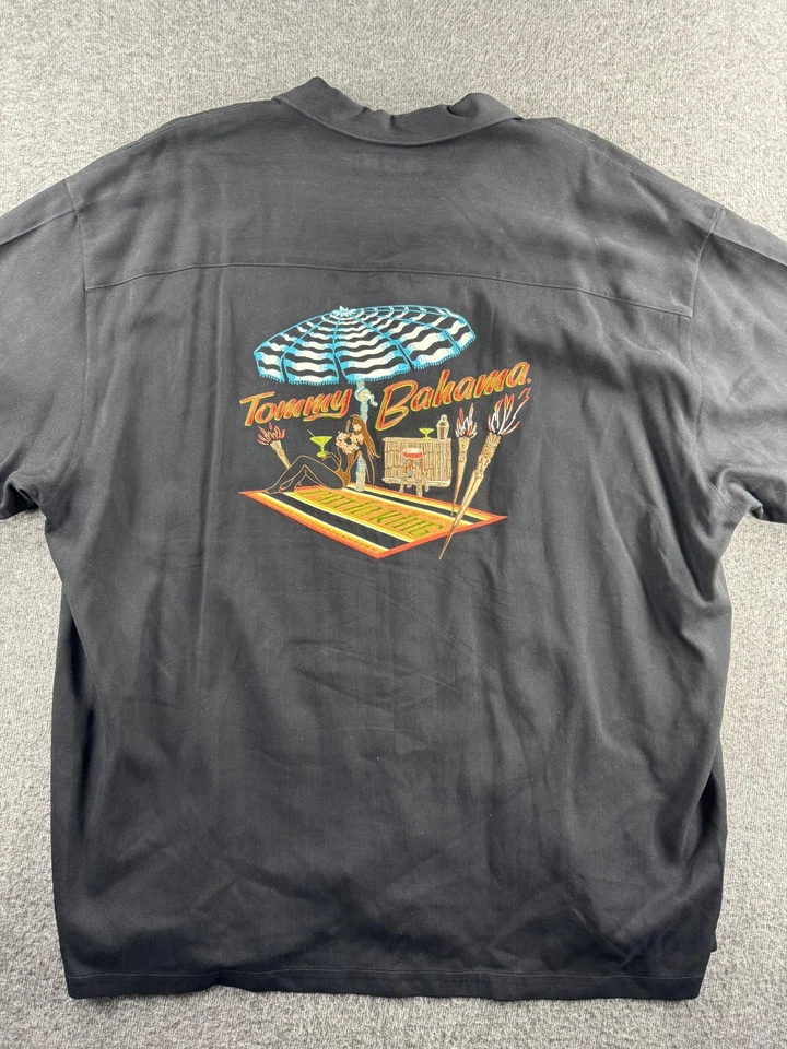 Tommy Bahama Mens Short Sleeve Silk Camp Shirt XXL Embroidered Patio King 2XL - Image 2 of 4