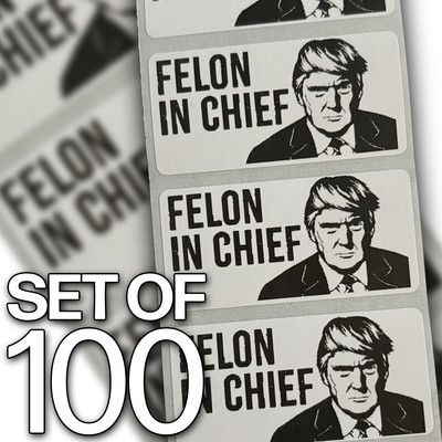 Donald Trump - Felon In Chief Stickers Set Of 100  - Free Shipping!