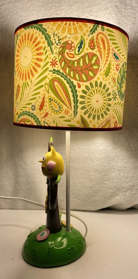 Corderos e hiedra Dena Happi árbol búho bebé guardería lámpara habitación niñas rosa cachemira Foto 4 de 4