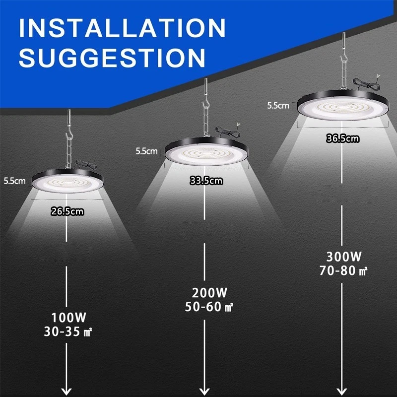 UFO LED Hallenbeleuchtung Industrielampe High bay Hallenstrahler Hallenleuchte - Bild 3 von 4