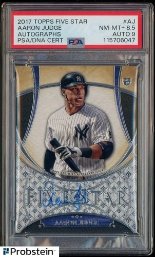 2017 Topps Fiver Star #AJ Aaron Judge RC Rookie PSA 8.5 w/ 9 ON CARD AUTO