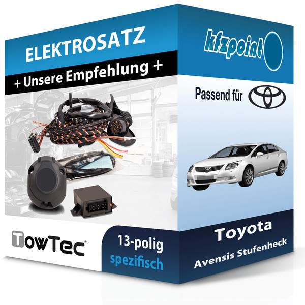 Towtec E-Satz 13Polig Fahrzeugspezifisch Passend für Toyota Avensis Stufenheck-image
