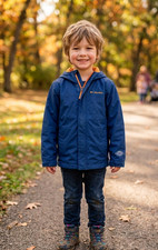 Columbia Windbreaker Rain Jacket Blue Boys Size S Full Zip Hooded