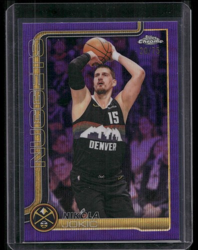 NIKOLA JOKIC 2025-26 TOPPS CHROME UPDATE #12 PURPLE WAVE REFRACTOR 20/75