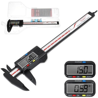 6 Inch Digital Caliper Electronic Ruler 150mm Carbon Fiber for DIY Projects