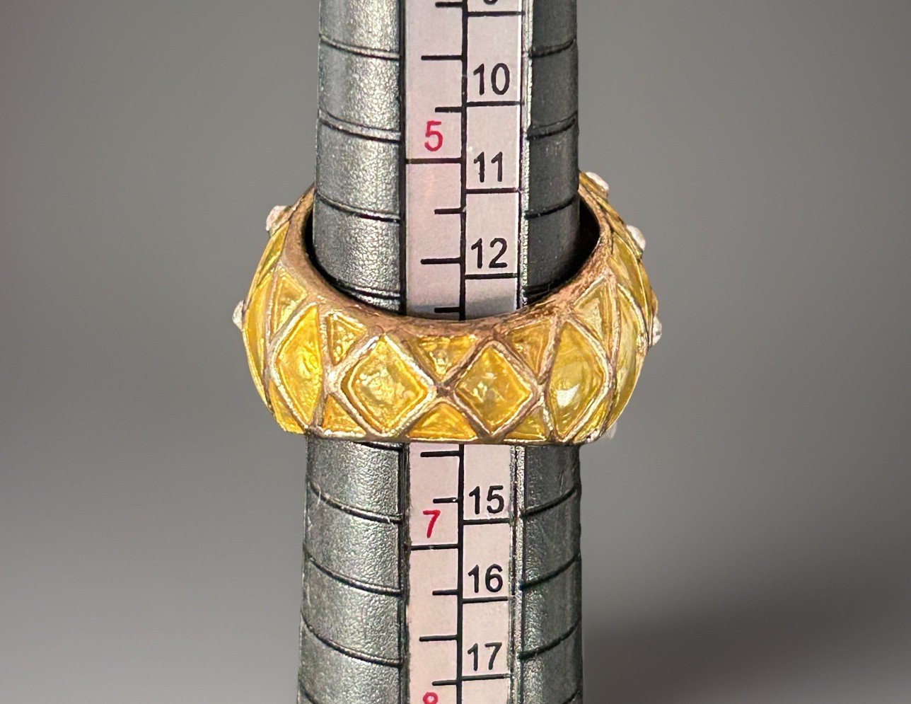 Pineapple Statement Ring Enamel Rhinestones Sz 6 … - image 4