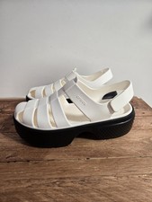 Crocs Stomp Fisherman Sandal, White and Black - Women's UK Size 8 Summer