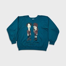 Vintage 90s Beavis and Butthead Daria Sweatshirt Mens Medium Blue USA Made Crew