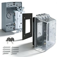 Outdoor GFCI Outlet with in Use Cover and Electrical Outlet Kit 1-Gang