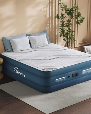 20  Tall Luxury Air Mattress with Quilted Foam Topper, Extra Firm Support with U