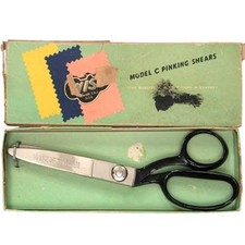 Vintage Wiss Model C Pinking Shears in Box Sewing Scissors Made New Jersey USA