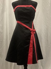 Jessica McClintock For Gunne Sax Black Ribbon Dress - Strapless A-line Size 3/4