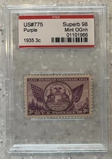 1935 Scott #775 3c Michigan Centenary Issue PSE Graded Superb 98 MNH