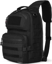 Tactical Sling Bag Pack Military Army Shoulder Cross Body Molle Edc Single On...