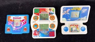 Vintage Handheld Electronic Game Lot of 3 Tiger Pinball Bo Jackson Radio...