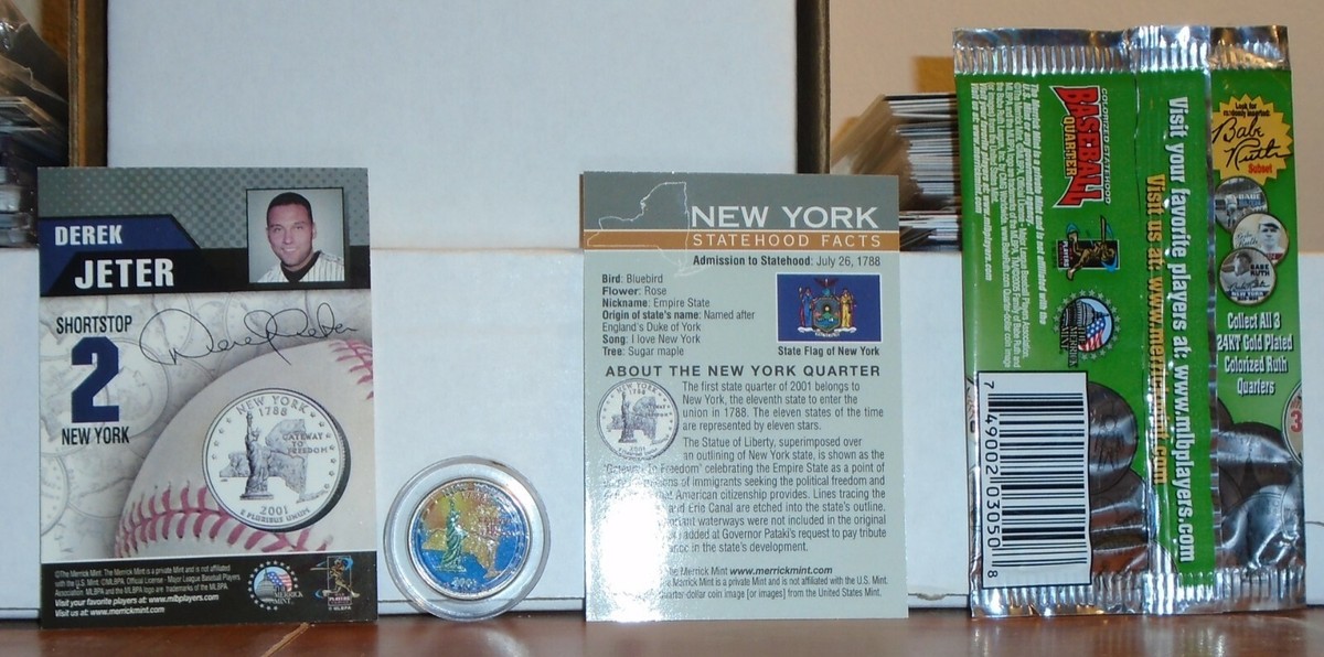 Moneta Collezione Derek Jeter New York Colorized Statehood Baseball ...