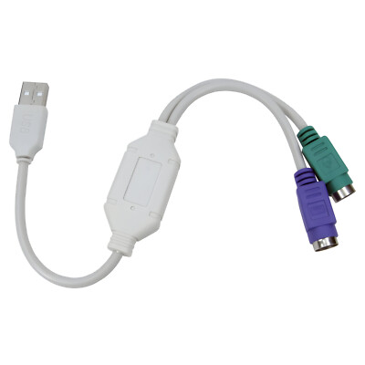 PS/2 PS2 6 Pin Mini DIN Splitter Kabel, USB 2x Buchse.