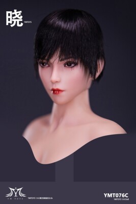 1/6 女性ヘッドC（ブラックショートヘア）YMT-076C YMTOYS YMT076C 1/6 Beauty Girl Head Sculpt For 12