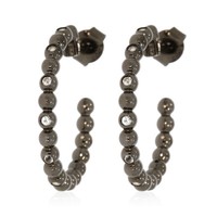 Xen Steckcreolen Mit WeißTopas Ca. 0,40 Ct. Black Rhodium