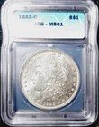 1885-O MORGAN SILVER DOLLAR ICG MS61
