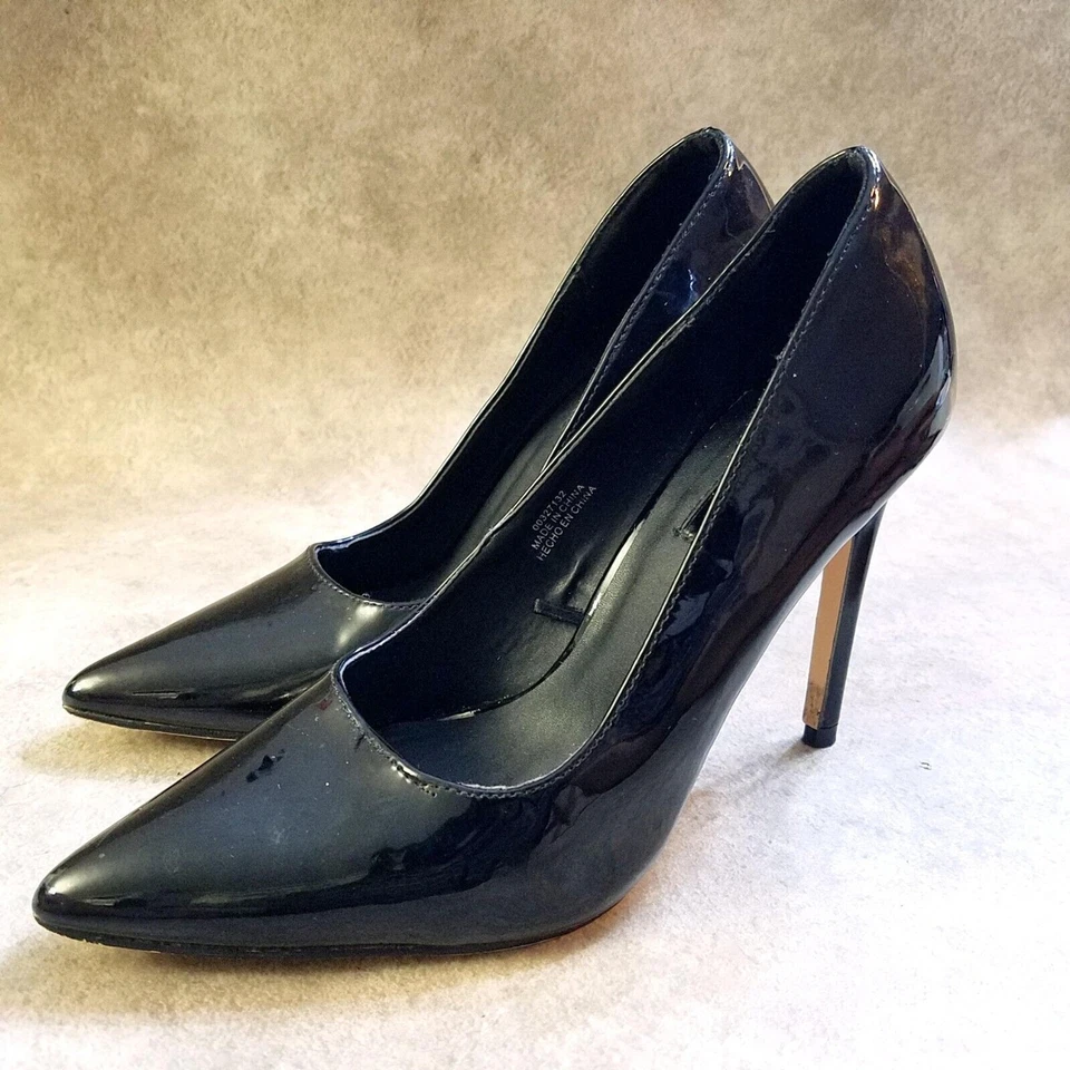 Zapatos de tacón Forever21 para mujer 00327132 talla 7,5 negros sin cordones punta 4" Foto 3 de 4