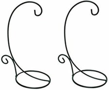2X 11.5 H Ornament Display Stand, Black Iron Glass Ball Ornament Holder Stand