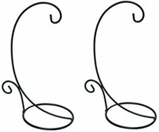 2X 11.5 H Ornament Display Stand, Black Iron Glass Ball Ornament Holder Stand