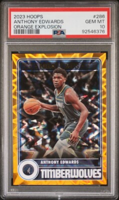 POP 2 2023-24 ANTHONY EDWARDS Hoops Orange Explosion /25 PSA 10   Timberwolves