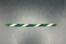 Vintage Artisan Handmade 7 inch Seed Beaded Bracelet Multi-colored Bracelet 70s
