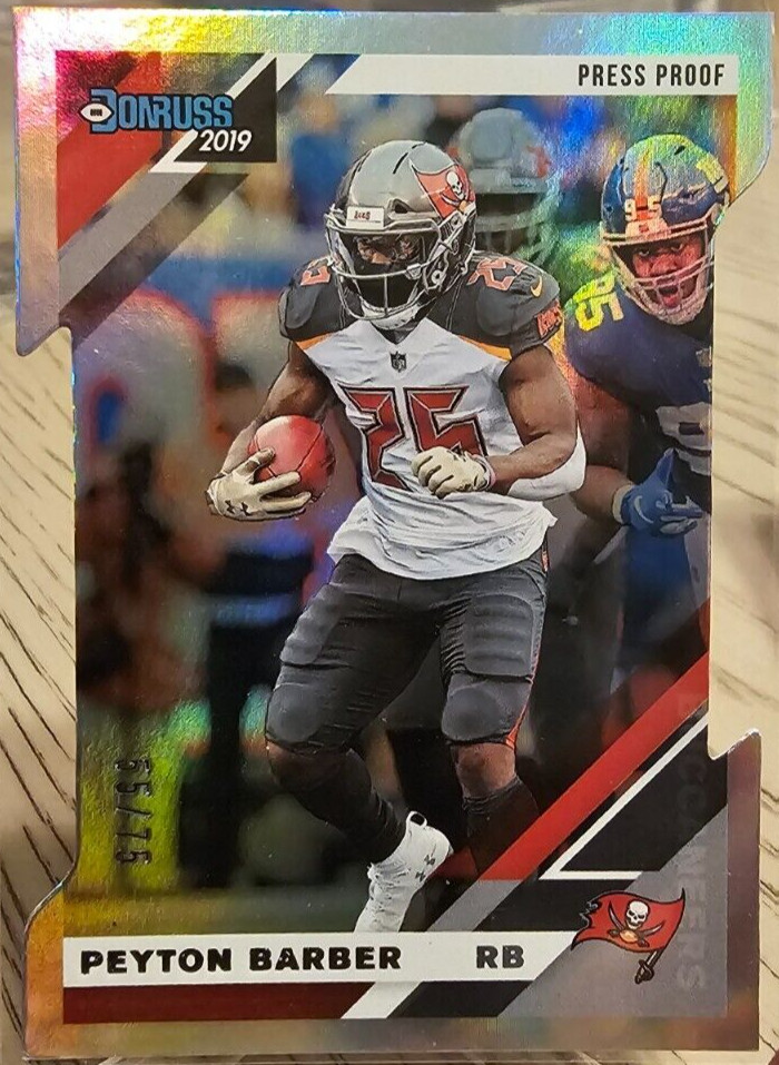 2019 Panini Donruss Silver Press Proof Die-Cut /75 Peyton Barber #239 Buccaneers