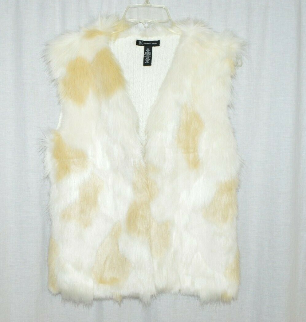 INC INTERNATIONAL CONCEPTS Ivory Patchwork Faux F… - image 1