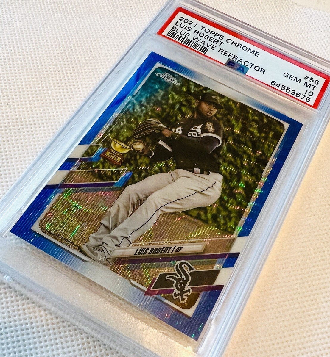 2020 Topps Chrome Luis Robert All Star Rookie Cup Blue Wave SP