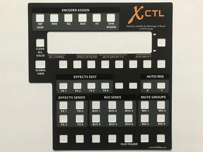 Overlay XCTL per Behringer X-Touch per il controllo dei mixer Behringer X AIR
