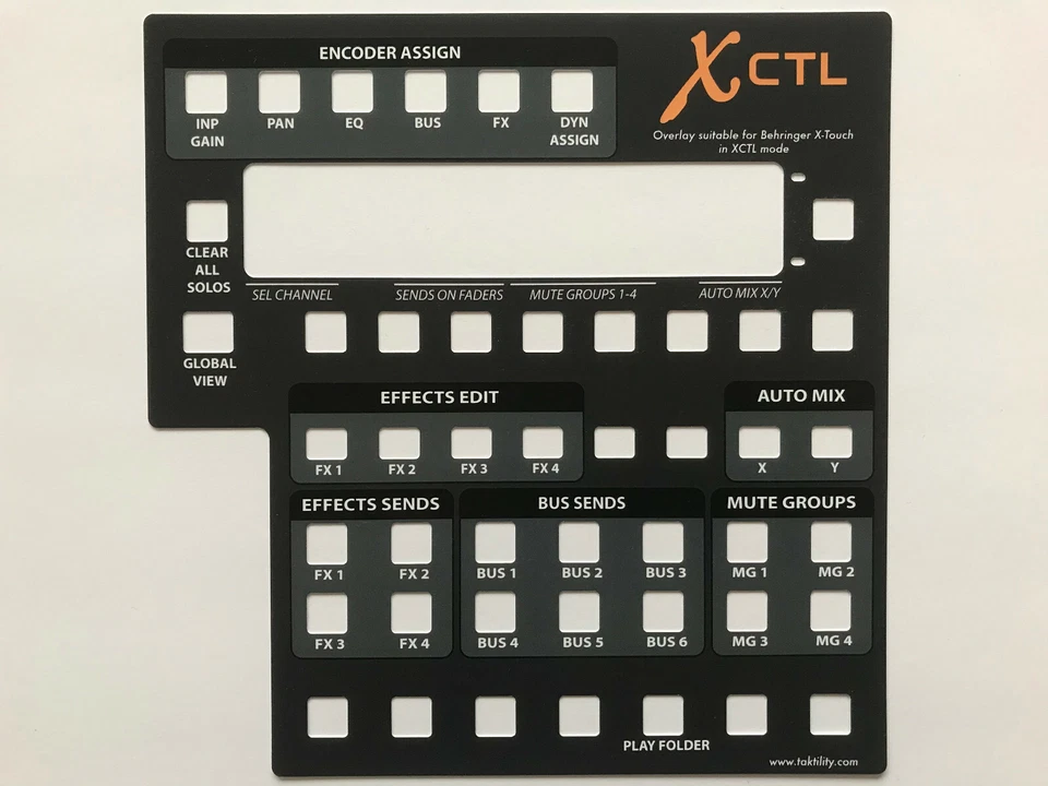 Overlay XCTL für Behringer X-Touch zur Steuerung von Behringer X AIR Mixern