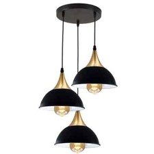 Vintage Industrial Ceiling Pendant Light Metal Shade Black Hanging Retro Lamp