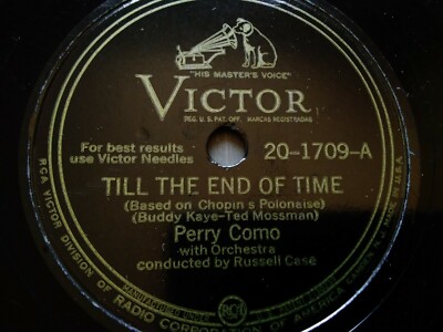 Perry Como 78rpm Single 10-inch Victor Records #20-1709 Till The End Of Time 