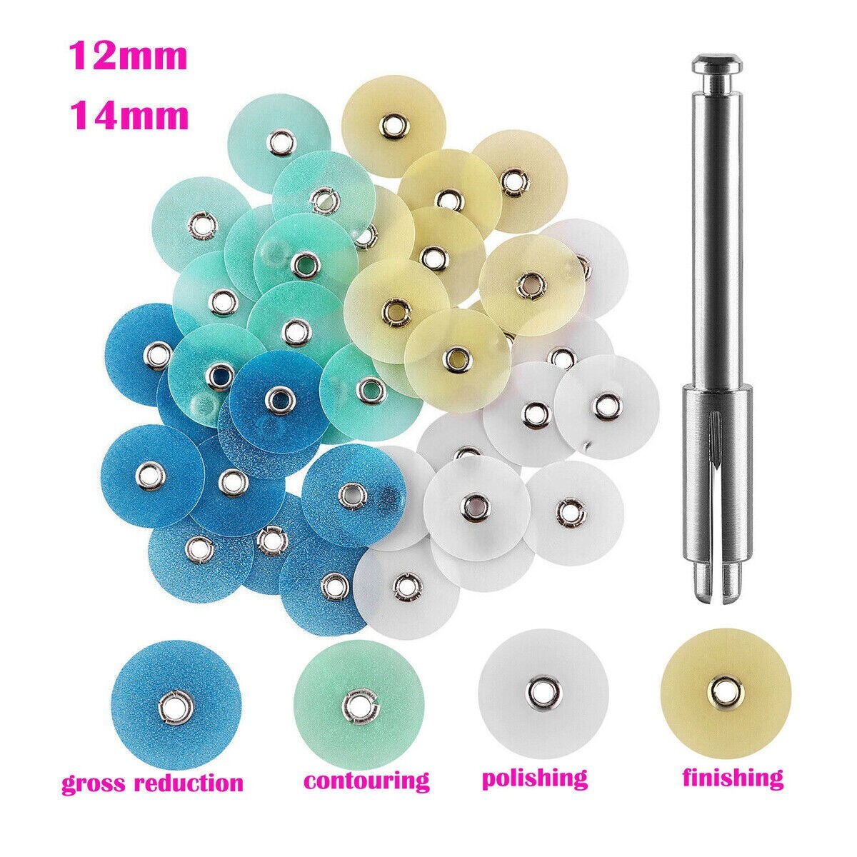 Disques De Polissage Pour Composite Dentaire – 80 Pièces Avec Mandrin 12/14mm – Neufs