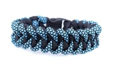 550 Paracord Survival Bracelet Unisex Made in the USA Turquoise & Black