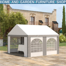 4x4m Gazebo Party Tent Marquee Outdoor Canopy with Sides Windows and Doors Grey