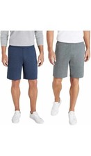 Eddie Bauer Men's 2-Pack Lounge Shorts Size S Navy Heather Charcoal Gray B35