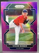 2022 Panini Prizm Shane Bieber Purple Prizm Refractor Cleveland Guardians #192